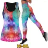 Damesbroek Fashion Casual Yoga Set Spring Summer Women Gym Training Suit Mouwloze ademende actieve kleding 3D -printkleding