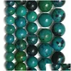 Stone 8mm Natural Chrysocolla runda lösa pärlor 15 Strand 4 6 8 10 12 14mm plockstorlek för smycken gör droppleverans dhgarden dhrkg