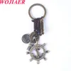 2023 Fashion Vintage Car Key Chain Handwork Weave Leather Wing Dragonfly Ax Charm Handwork Alloy Accessories Men Keychain BC026