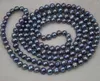 Chaînes 2023 en gros 120cm de long 7mm paon bleu rouge noir collier de perles de culture