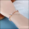 Beaded Strands Natural Freshwater Barock Pearl Armband Bangles For Women Beads Jewely Elastic Charm Armband Drop Delivery Dhuos