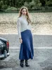 Jupes 2023 femmes Maxi femme tricoté robe longue couleur unie jupe en tricot XS3XL grande taille femme automne hiver 230302