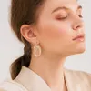 Boucles d'oreilles pendantes en résine transparente pour femmes, style bohémien, tendance, géométrique, carré, acrylique, goutte d'eau, bijoux de mariage