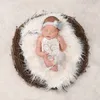 Blankets Swaddling Baby Round Blanket Long Pile Mongolia Faux Fur Studio Prop born Po Shoot Background Basket Filler Pography Accessories hhhhhhe 230214