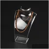 Jewelry Stand New Fashion Acrylic Display 20X13.5X7.3Cm Pendant Necklaces Model Holder White Clear Black Color 171 U2 Drop Delivery Dhewp