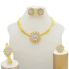 Collana Orecchini Set Gioielleria Raffinata Per Le Donne 2023 Fashion Flower Statement Jewerly Bracciale Anello Orecchino Accessori Per Feste Di Nozze