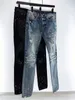 Jean de diseñador destruido para hombre denim delgado recto biker jeans ajustados Casual hombres largos jeans rasgados Tamaño 28-38 con agujeros