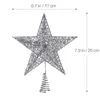 Christmas Decorations 7.9 Inch Tree Star Topper Decoration Glittered Tree- Metal 5 Point Treetop For (