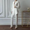 Pantalon de deux pièces pour femmes Célébrité Mariage Blazer pour femmes Ensembles Costumes Ivoire Élégant Mode Bureau Dames 2 pièces