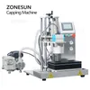 ZONESUN Tappatrice per barattoli Confezionatrice sottovuoto Bottiglia di vetro semiautomatica può ruotare la sigillatura superiore Produzione di salsa di peperoncino ZS-XG201