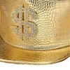 BeanieSkull Caps Clase superior Diamante brillante Dinero Plana Hip Hop Sombrero Cuero artificial Otoño Invierno Hombres Mujeres Al aire libre Retro Disco PY25 230214