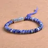 Strang tibetisch-buddhistische OM-Charme-Armbänder, 6 mm, Edelstein-Perlen, Geschenke für Frauen, handgefertigter Glücksschmuck, Quasten-Armband