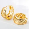 Hoop örhängen ihålig klassisk Huggie Women Girl Yellow/White Gold Color Fashion Jewelry Gift