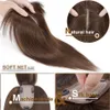 Synthetic s Snoilte 7x13cm Hair Toppers Human Silk Base Cilp 18 inch Natural 100 Clip In piece Fake 230214