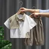 LZH Set di vestiti estivi per bambini Moda Abbigliamento per bambini Camicia a maniche cortePantaloni Completo per abiti da ragazzo Anni
