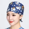 Berets Unisex Scrub Hats Cap Beanie Scrubs Adjustable Caps Cotton Cartoon Printed Work Wear For Women Men Wholesale