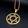 Pendant Necklaces Trendy Round Six-Pointed Star Necklace For Men Women Personality Creative Classic Banquet Party Daily Jewelry Gift