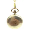 Cep Saatleri Antik Stil İskelet Steampunk Saat Altın Kılıf Roman Naklıları El Rüzgar Mekanik w/Zincir Reloj de Bolsillo