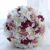 Dekorativa blommor 1st/ brudbrudtärnor Holding Crystal Rhinestone Luxury Artificial Flower Buquets Wedding Church Supplies Romantic