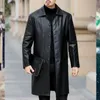 Vestes masculines marques en cuir manteaux d'hiver décontracté longs enlecement épais parkas faux veste à veste chaude S 230213