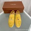 Italien Designer Loropiana Schuhe Frühling und Herbst Echtes Leder Lp Lefu Schuhe Weiche Sohle Britischen Stil Slip-on Lazy Casual Schuhe Frauen