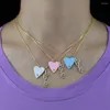 Chaînes colorées été mode bijoux belle amant petite amie cadeau Pastel émail coeur amour lettre pendentif collier