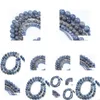 Pierre bleue Aventurine ronde naturelle perles d'espacement en vrac 40 cm brin 4 6 8 10 12 mm pour bracelets de bricolage bracelet fabrication de bijoux goutte Dhgarden Dhybn