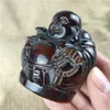 Pendant Necklaces Antiques Miscellaneous Consumption Horn Carving Double-sided Workers Happy Buddha Crafts Handpieces Ornaments