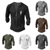 Casual shirts voor heren heren sokken geen show t voor mannen los fit zomer mode retro oude basisknop placket kleine afdruk lange mouw shirt