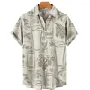 メンズカジュアルシャツヴィンテージハワイアンビールforメンシャツ半袖ティービーチ特大のトップ