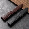 Assistir bandas American Alligator Leather Watch Band Brot Black 18 19 20 21 22mm Men's Handmade Soft Bracelet