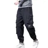 Men's Pants Cargo Men Harem Pant Multi Pockets Shrinkable Cuffs Thickened Autumn Winter Drawstring Fleece Lined Sweatpants