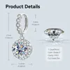 Boucles d'oreilles pendantes KUGG véritable Moissanite cerceau pour femmes argent 925 bijoux diamant rond 6.5mm/8mm/9mm Huggies goutte boucle d'oreille