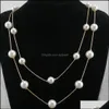 Pendant Necklaces Pearls Simated Pearl Long Double Layer Necklace Drop Delivery Jewelry Pendants Dhtvz