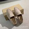 Ontwerper Loropiana Walk Shoes High-End Fashion LP Paar schoenen platte zool enkele schoenen veelzijdige casual en comfortabele lefu-schoenen een voet op de bonenschoenen