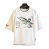 Camisetas masculinas Anime Seraph of the End Camisetas brancas impressão de poliéster de manga curta pintura de tinta tops tee desenhos animados presentes