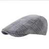 Bérets britanniques rétro Plaid homme peintre casquette gavroche chapeau femme artistique chapeaux printemps automne casquettes plates coton béret Boina décontracté élastique Europe Amérique Barett BC299