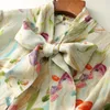 Women's Blouses 2023 Spring Autumn Chiffon Blouse Shirts Women Clothes Floral Printed Vintage Bow Tie Collar Fashion Clothing Blusas