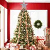 Christmas Decorations 7.9 Inch Tree Star Topper Decoration Glittered Tree- Metal 5 Point Treetop For (