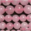 Verre 8 mm Rose Cristaux de quartz rose Perles en vrac Pierre 15 brins 3 4 6 8 10 12 mm Taille de choix pour la fabrication de bijoux Livraison directe Dhgarden Dhjgi