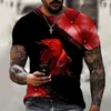 Herren-T-Shirts, Lucky Clothing, 3D-gedrucktes T-Shirt, Street-Fashion-Trend-Top, bequem, lässig, Lycra-Polyester-Material, Sommer