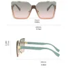 Damen randlose übergroße Mode-Sonnenbrille, Trend-Fahrbrille, Outdoor, Radfahren, Sport, Angeln, Sonnenbrille, UV400