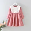 Girl's jurken meisjes herfst stijl kinderen baby kinderen kleding Koreaans Japans losse kanten revers Girl modieuze jurk 230214