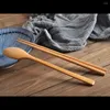 Установка столовых приборов 1 Set/2PCS Корейская деревянная посуда Spoon Spoon Spoon Soardskss 2-й штук набор сплошной древесины