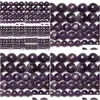 Pierre 8Mm Naturel À Facettes Violet Améthystes Quartz Perles En Vrac 15 Brins 4 6 8 10 Mm Pour La Fabrication De Bijoux Bracelet Drop Delivery Dhgarden Dhegf