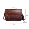 Briefcases 2023 Brand Men's Bag Shoulder Brown Travel Bottle Briefcase Business A4 Husband Documents Laptop Computer Case Man