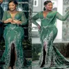 ASO 2023 العربية Ebi Hunter Green Prom Dresses Lace Hoded Mermaid Evening Party Second Sectept Orvice Orvidation Dression Zj566