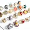 Cluster Rings Fashion Vintage Geometry Patten Colorf Stone Open Jewelry For Women Flower Sun Mix Style Wedding Party Gifts Wh Dhxbd