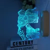 Luci notturne Elefante 3D Luce a led per la decorazione della camera da letto Luce notturna in legno Regali di compleanno fantastici Decorazioni per la camera Lampada da tavolo in legno