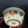 Kopjes schotels kleur kip kom cup thee jingdezhen single keramische handgemaakte schade chenghua antiek spelen kungfu set